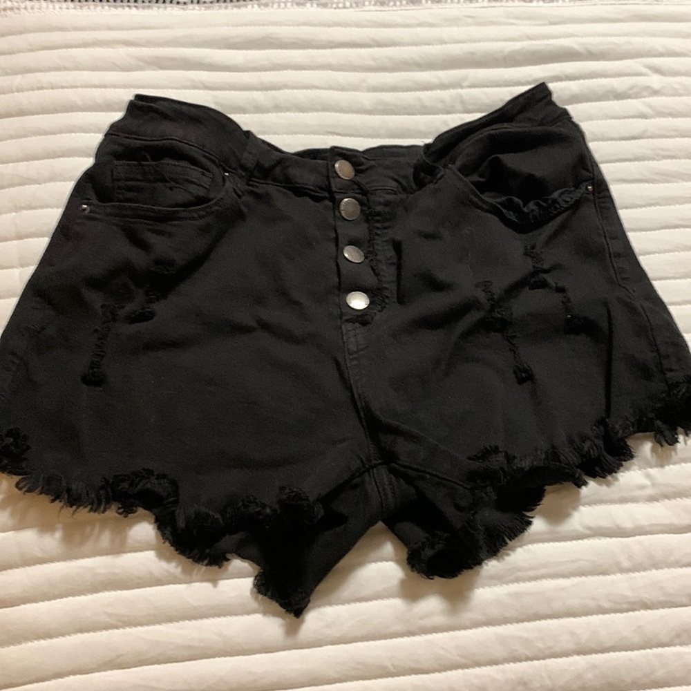Black High Waisted Mini Shorts